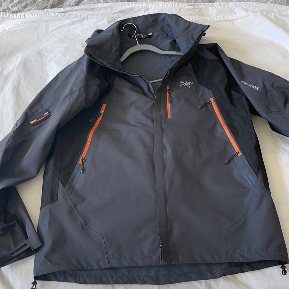 Arc’teryx ski and snowboard shell.   With avalanche rescue system